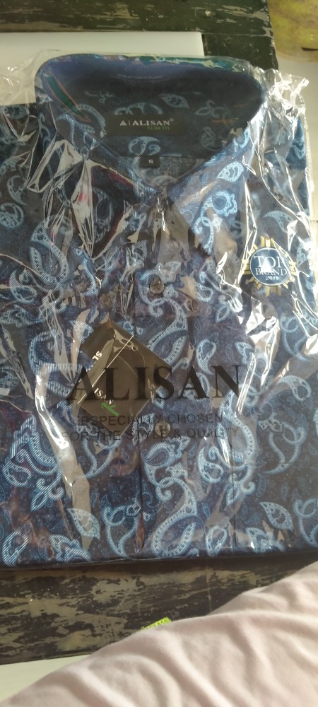 Kemeja Alisan Motif Slimfit/reguler ,lengan Pendek Size 14.5 - 16