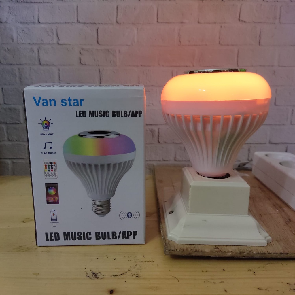 Promo!! Lampu Speaker Musik Bluetooth Van Star 12W - Lampu Bohlam Speaker Bluetooth 16 Warna