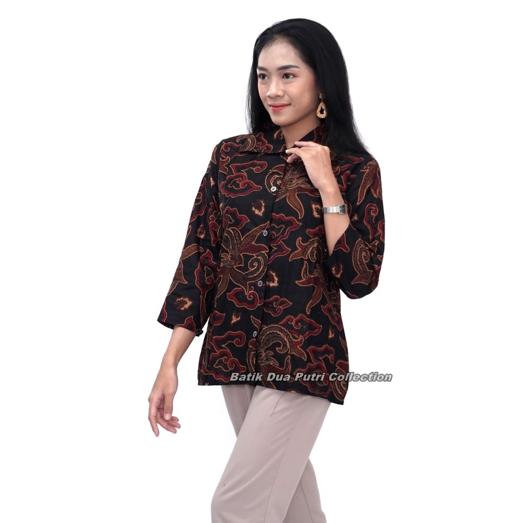 Kemaja Batik Wanita Kancing Depan Busui S-M--L-XL-XXL-3L-4L- 5L Kemeja Wanita