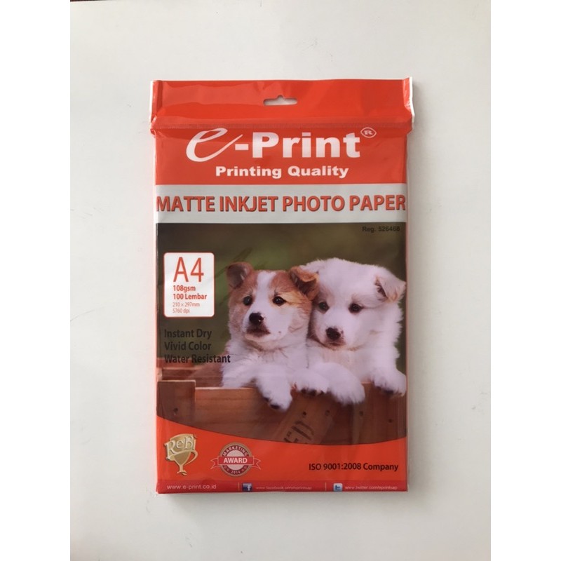 E-Print Matte Inkjet Photo Paper A4 / Kertas Foto Inkjet A4