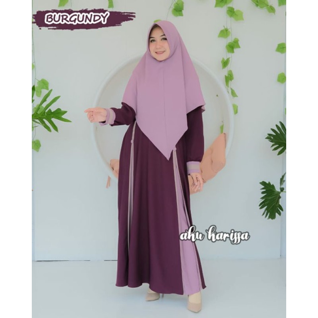 (ORIGINAL) Gamis Set Hijab AMEENA set Syar'i by Aku Karissa/ gamis set aku karissa fashion muslim co