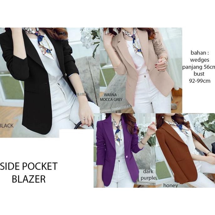 BLAZER HITAM LENGAN PANJANG WANITA / JAS KERJA KANTORAN FORMAL WANITA