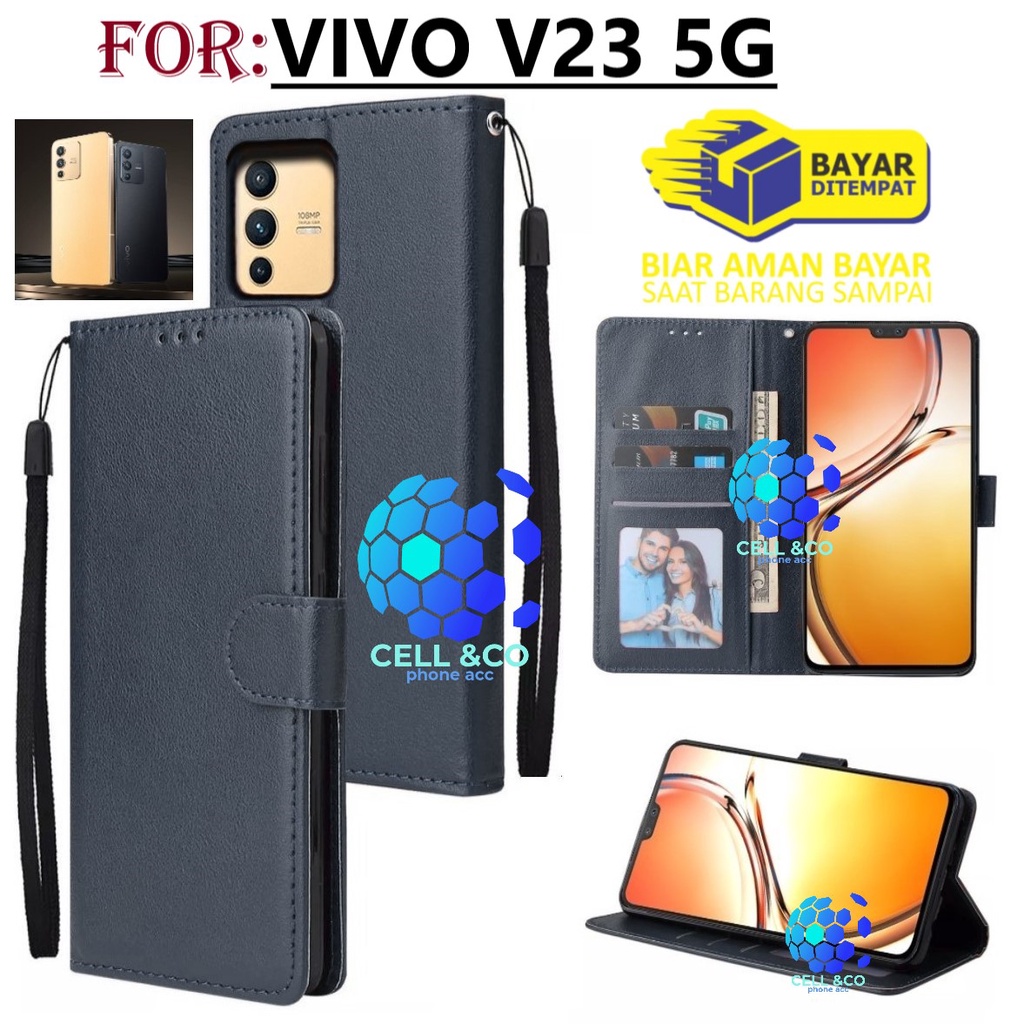 NEW VIVO V23 5G CASE FLIP LEATHER WALLET PREMIUM FLIP CASE BUKA TUTUP KESING HP CASING FLIP CASE WALLET VIVO V23 5G