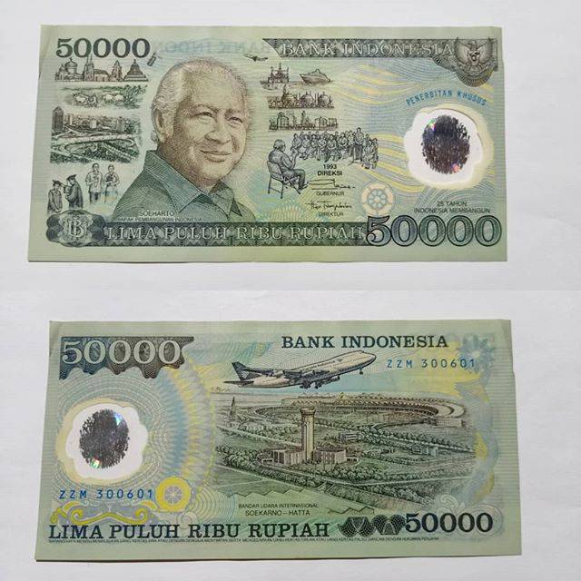 Uang 50000 Polimer Soeharto 1993