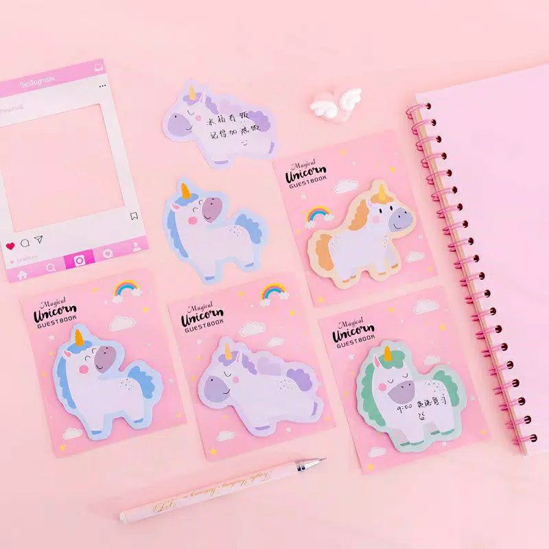 (min order 2)STICKY NOTE UNICORN / KERTAS MEMO MINI UNICORN / MEMO LUCU / MEMO PAD MINI