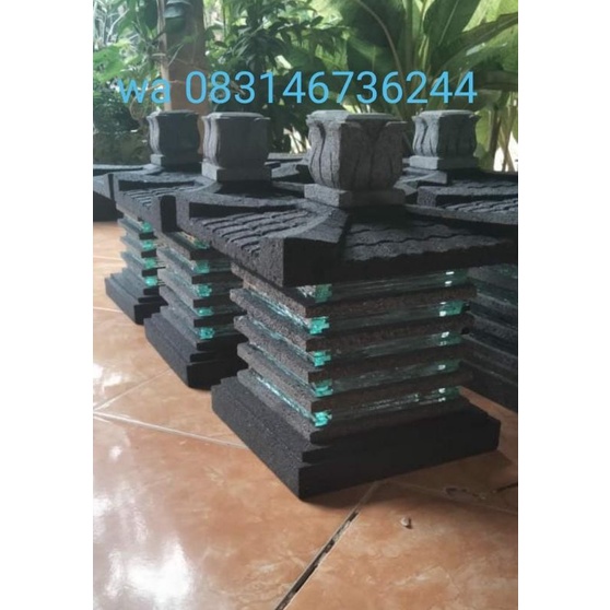 lampion kaca batu alam