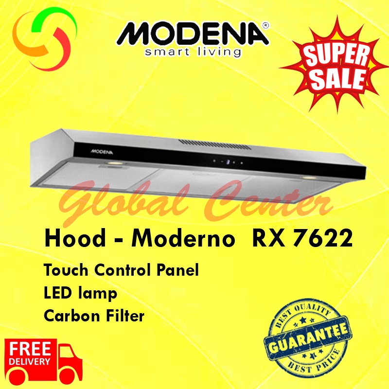 SLIM COOKER HOOD MODENA MODERNO RX 7622 TOUCH SCREEN GARANSI RESMI