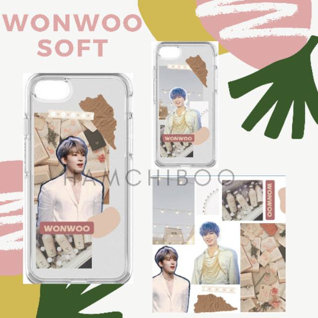 DIY sticker set seventeen wonwoo soft red  aesthetic retro paper kpop hp case murah lucu