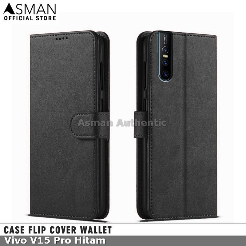 Asman Case Vivo V15 Pro Leather Wallet Flip Cover Premium Edition