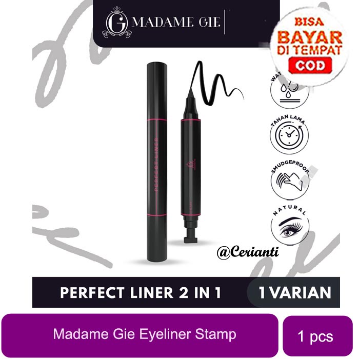 [2IN1 STAMP EYELINER] [BPOM] Madame Gie Perfect Liner - Eyeliner Black Two In One | Eyeliner Hitam_Cerianti