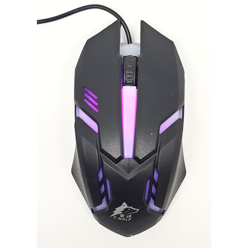 MOUSE GAMING LED T-WOLF V1 (7 LAMPU) / MOUSE GAMING TWOLF MURAH