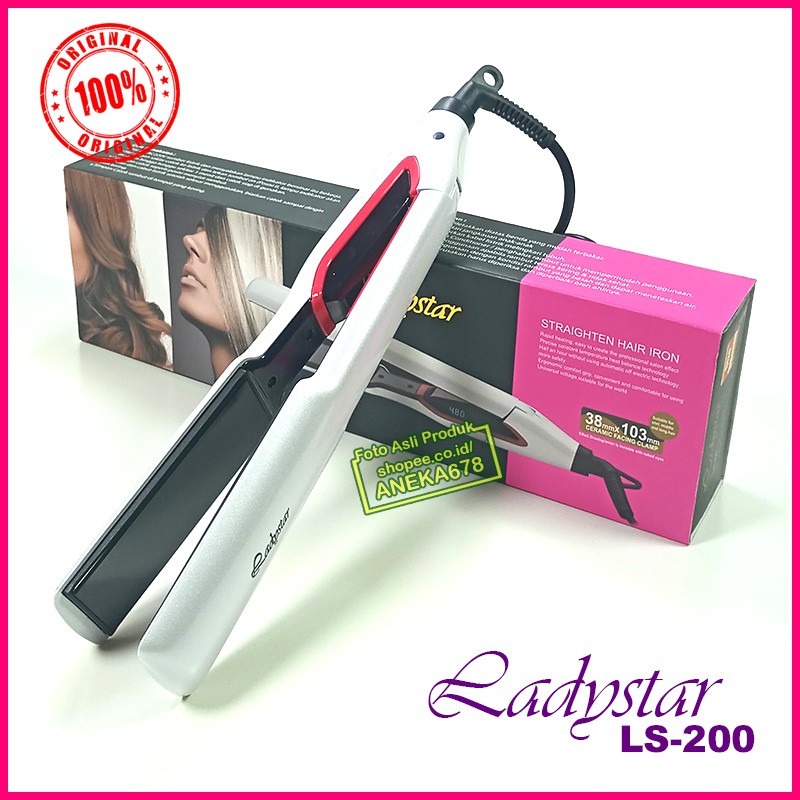 LADYSTAR LS 200 CATOKAN LURUS ALAT CATOK RAMBUT PLAT LEBAR LS200 PROMO