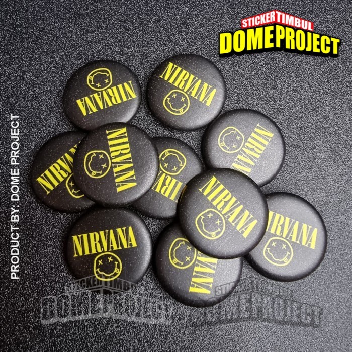 PIN PENITI NIRVANA BAND UKURAN 25MM BUTTON PIN AKSESORIS TAS PRIA