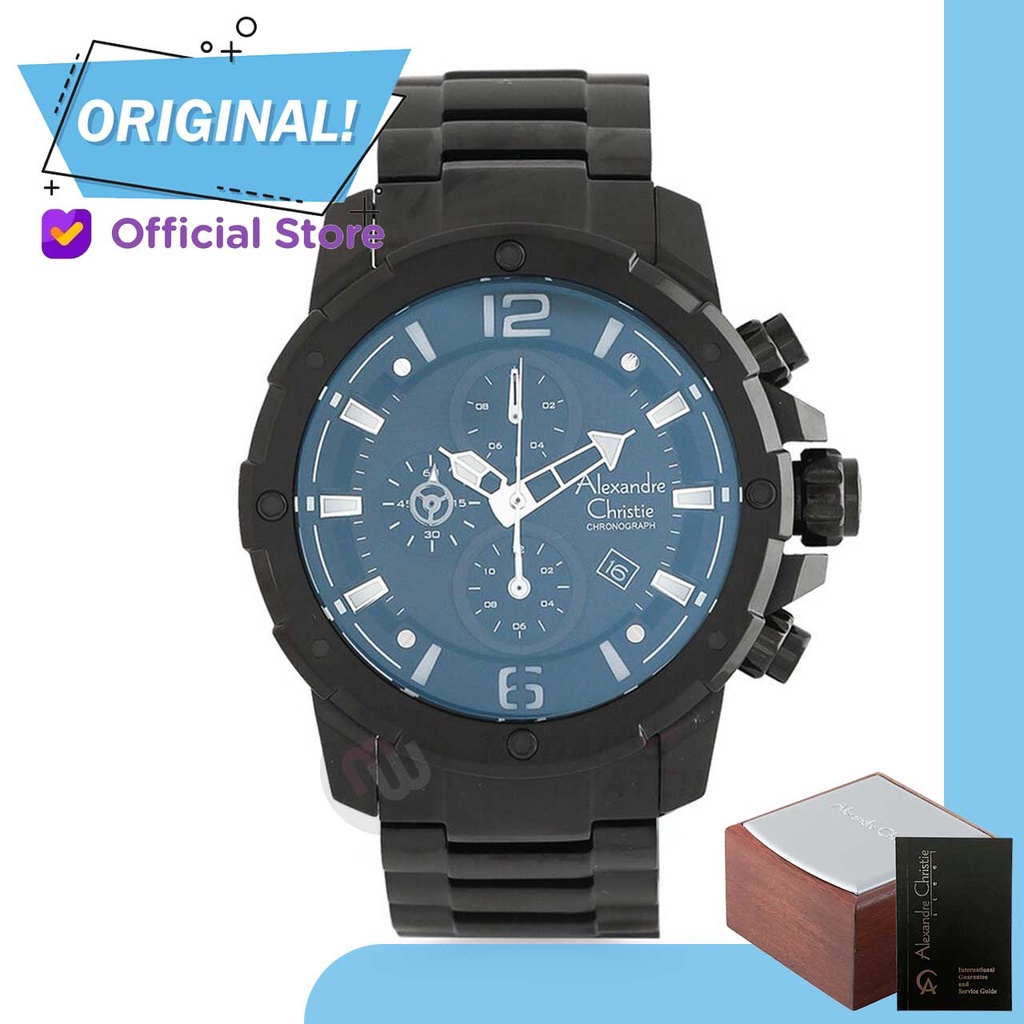 Jam Tangan Pria Analog Alexandre Christie 6410MC AC6410 AC 6410 MC 6410 MCBIPBA Original Garansi Res