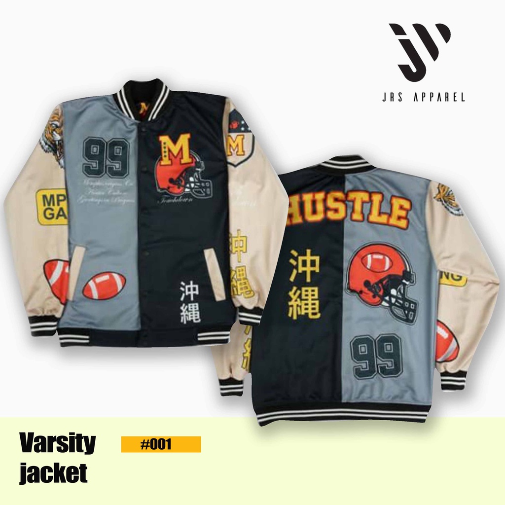 varsity jacket vintage baseball jaket baseball varsity pria wanita M hustel