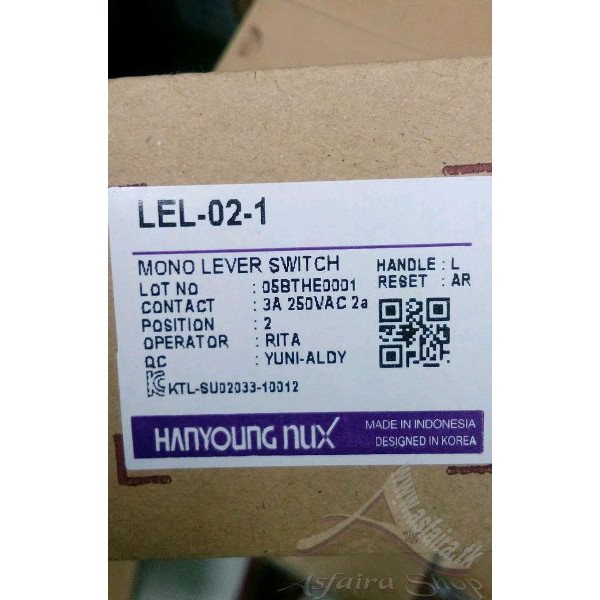 MONOLEVER SWITCH HANYOUNG LEL 02-1