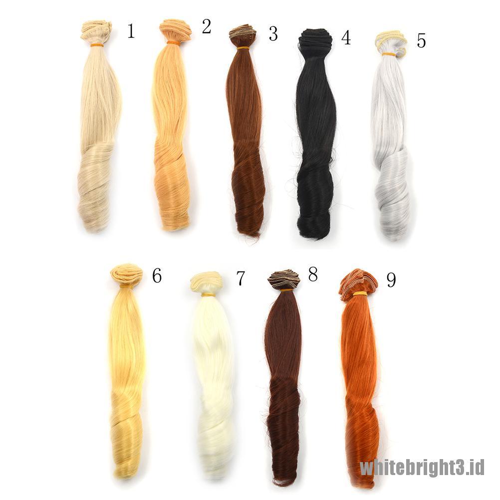 (white3) Wig / Rambut Palsu Keriting Tebal 20CM Warna Natural Untuk Boneka BJD 1 / 3 1 / 4 1 / 6 DIY