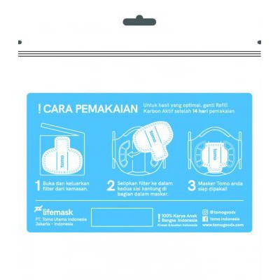 PROMO!! Tomo Lifemask / Refill Filter Anti-Polusi harga per 1 pack ( 1 pack isi 6 pcs )