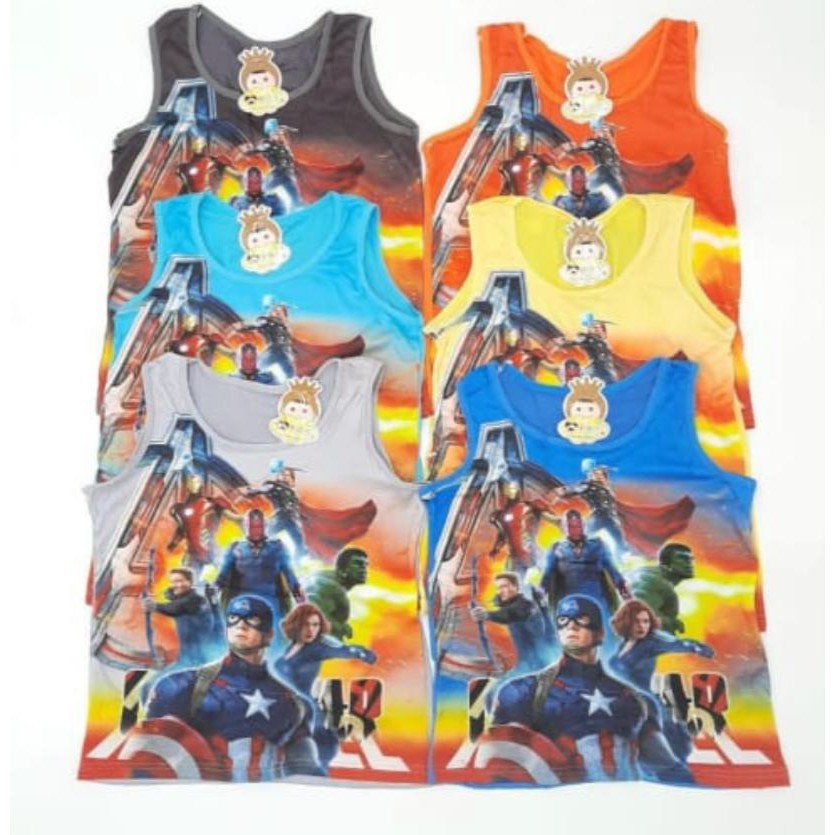 KIANO KIDS | Singlet full print anak cowok/singlet katun full print anank laki-laki avengers