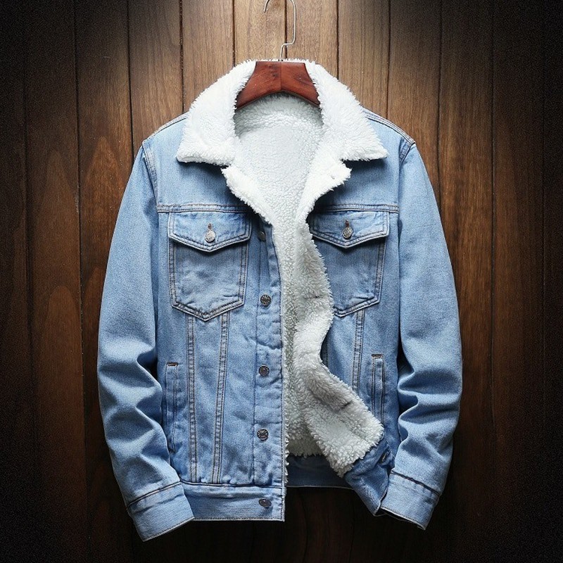 fluffy denim jacket