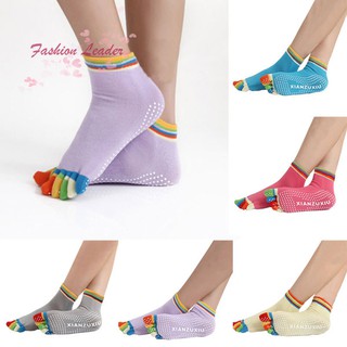 FL Kaos  Kaki  5 Jari Anti Slip Bahan Katun untuk Olahraga 