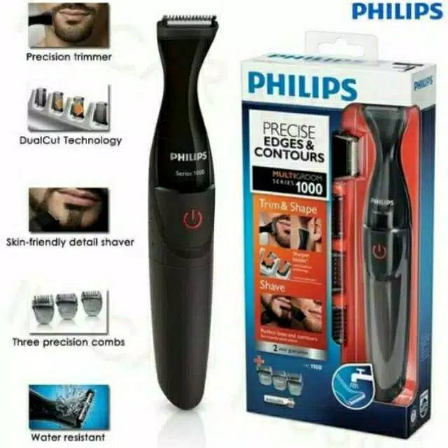 Philips Multigroom alat pisau cukur janggut elektrik potong jambang MG1100 barber facial shaver