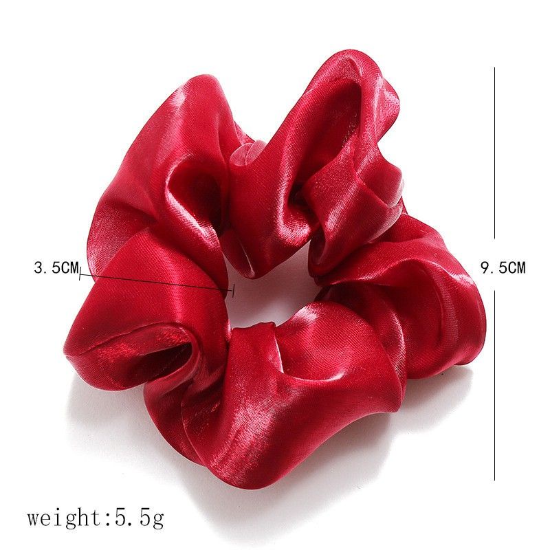 Scrunchie Cepol Rambut Bahan Chiffon Silky Satin Polos Ikat Rambut Kunciran Berkilau