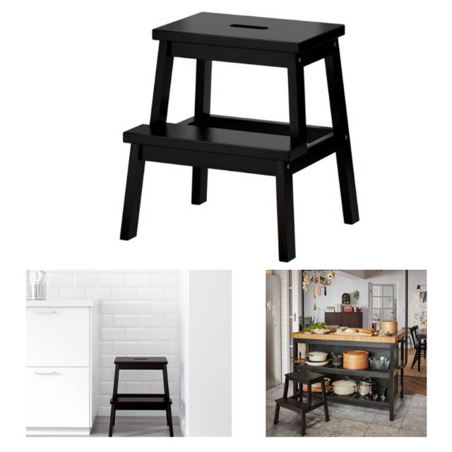 Bangku Tangga Bahan Kayu Birch Solid Warna Hitam BEKVAM Bangku Tangga Bahan Kayu Birch Solid Warna Hitam BEKVAM