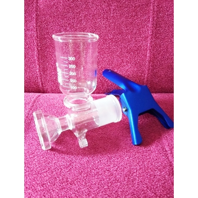 Set 3 IN 1 Vacuum Filtration Funnel Glass Clamp Holder and Filter Head