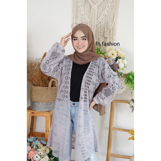 CARDI BURKAT/CARDIGAN PANJANG/LENGAN BALON/CARDI BALON