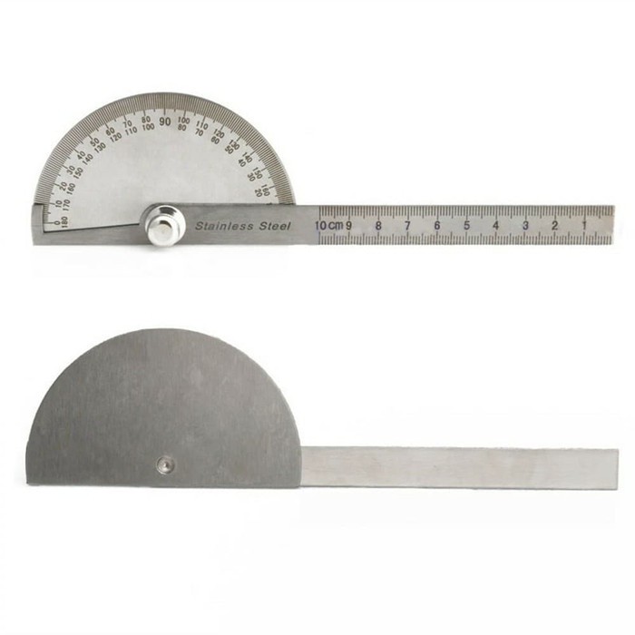 Penggaris Busur Derajat Stainless Presisi Protactor Angle Ruler *AK02