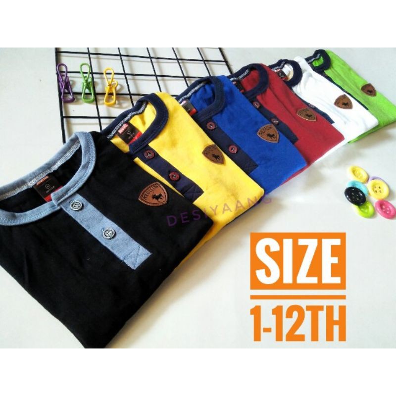 Baju Anak Laki Laki Size M (Usia 5 - 6 tahun) Polo Kancing