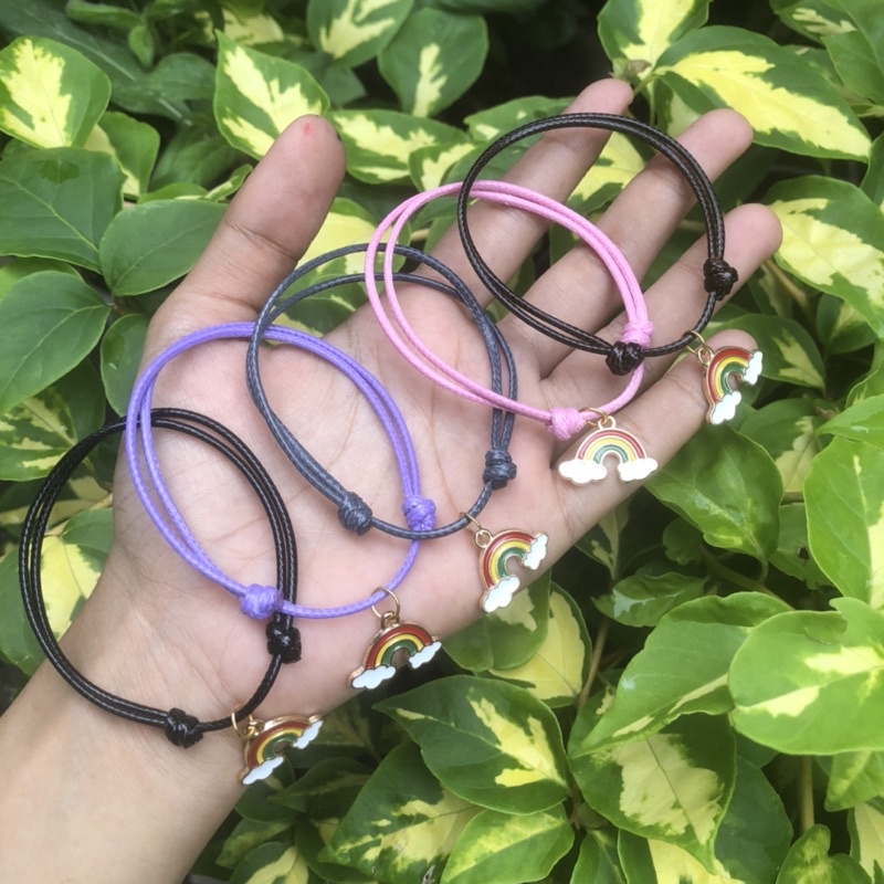 Gelang Karakter ( Pelangi ) / Gelang Viral Hits Kekinian / Gelang Tali Waterproof Premium / Gelang Anti Air cocok untuk couple / Gelang wanita pria