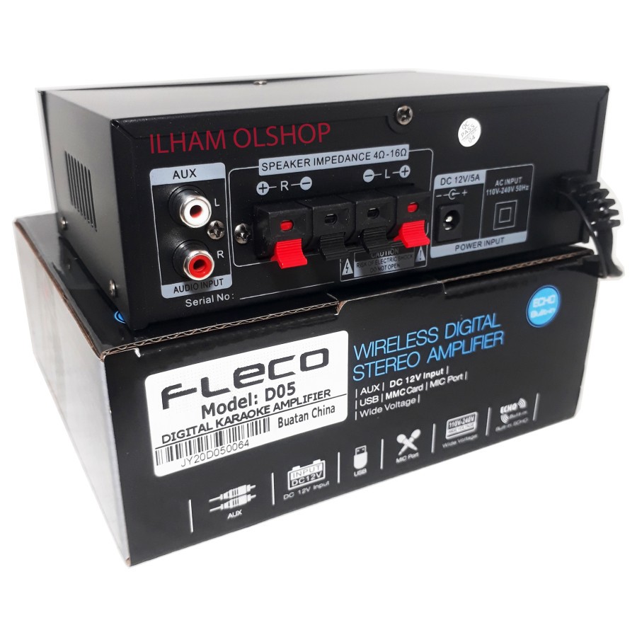 Fleco Amplifier Bluetooth Mini D05 Stereo Karaoke