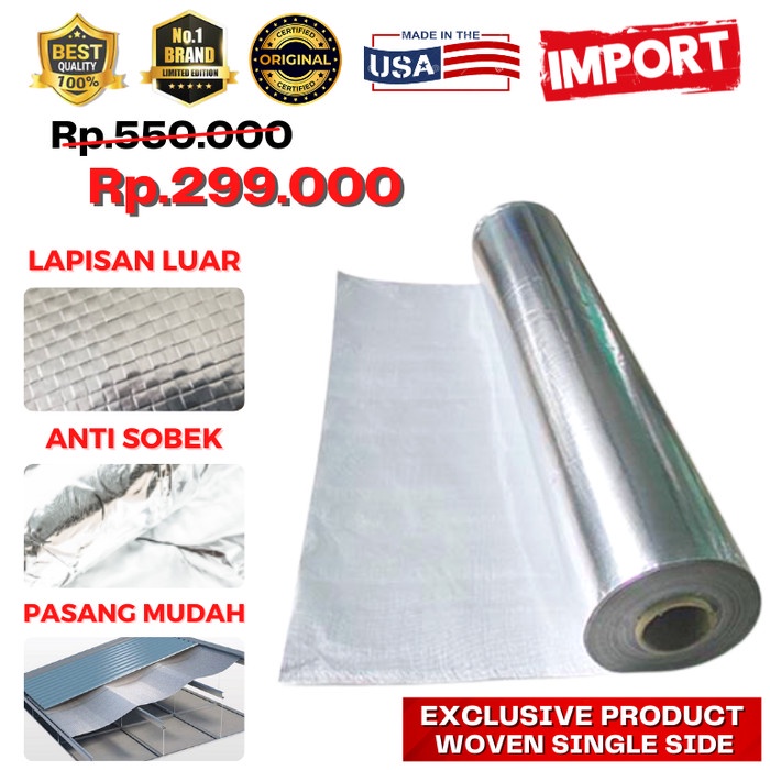 ALUMUNIUM FOIL WOVEN PEREDAM PANAS ATAP BONUS 1 TAPE