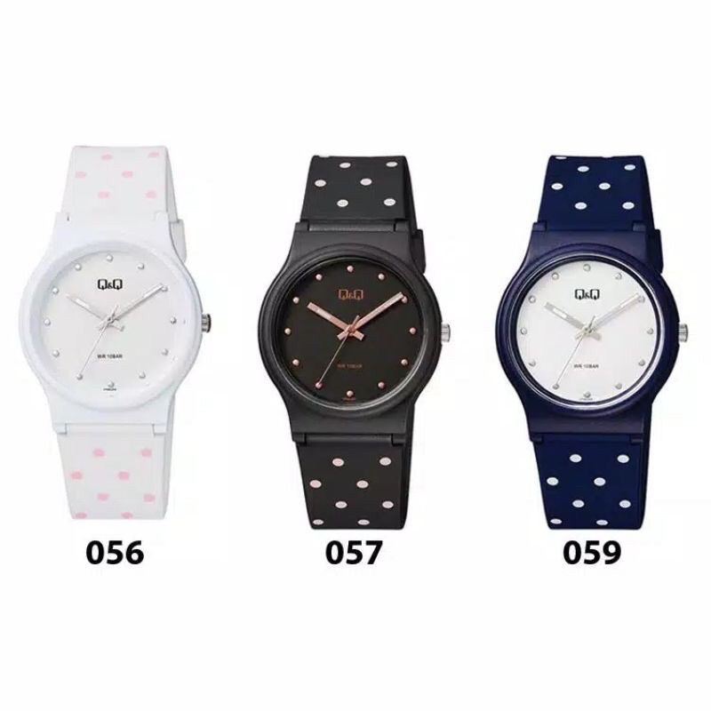 Q&amp;Q QQ QNQ VP46 VP46J 054Y - 059Y Analog Original Watch Jam Tangan Wanita / Anak Tali Karet