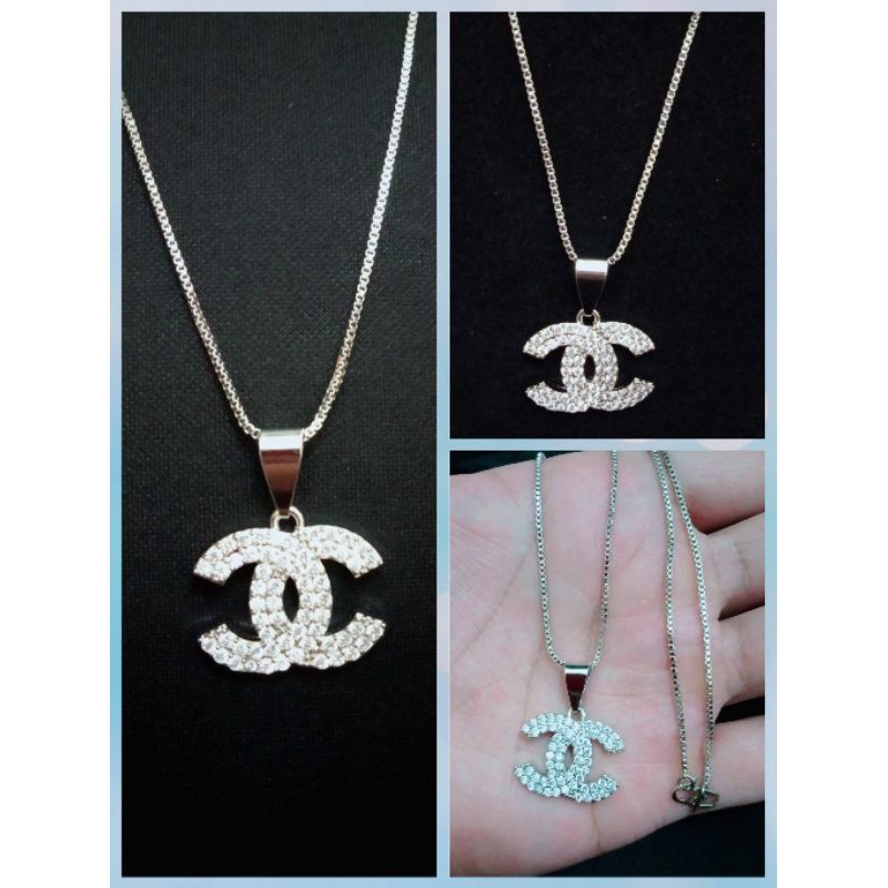 kalung Chanel silver xuping wanita berlapis emas putih dengan mata zircon uk45cm b.