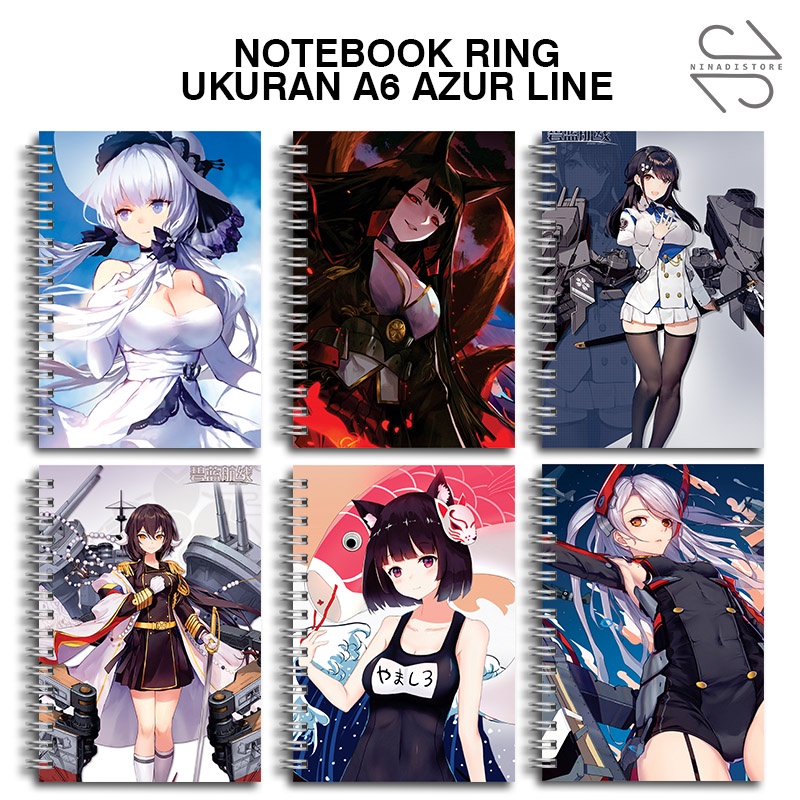 

(BELI 6 GRATIS 1)Buku Tulis Catatan buku notebook buku diary Notebook Ring Spiral A6 60 Lembar koleksi gambar azur line part1
