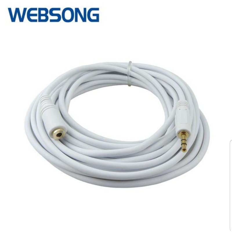 Kabel Audio AUX 3.5mm Male to Female 5M Gold Plated WEBSONG