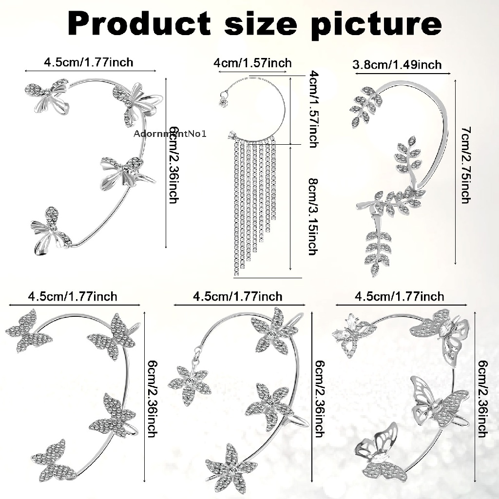 (AdornmentNo1) Anting Klip / Cuff Model Kupu-Kupu Untuk Wanita
