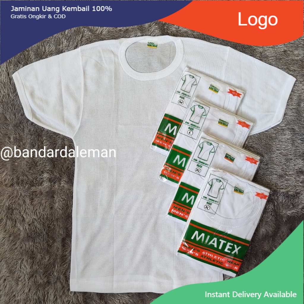 oblong polos putih PREMIUM QUALITY MIATEX BRAND Termurah