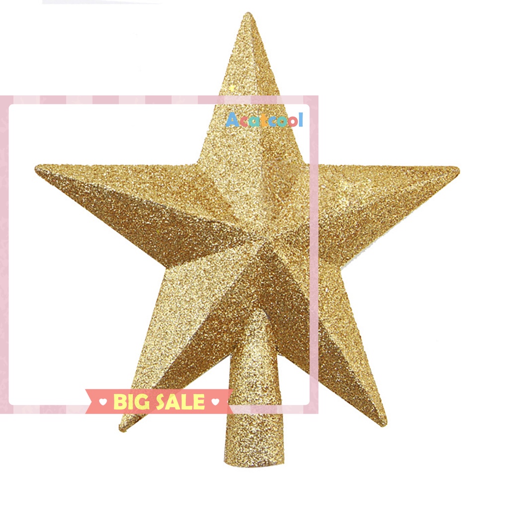 Glitter Christmas Star Tree Topper 3D Shatter-Proof Bethlehem Star Ornament