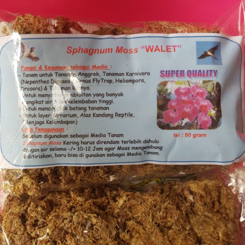 Sphagnum Moss WALET Media Tanam Anggrek 50Gr