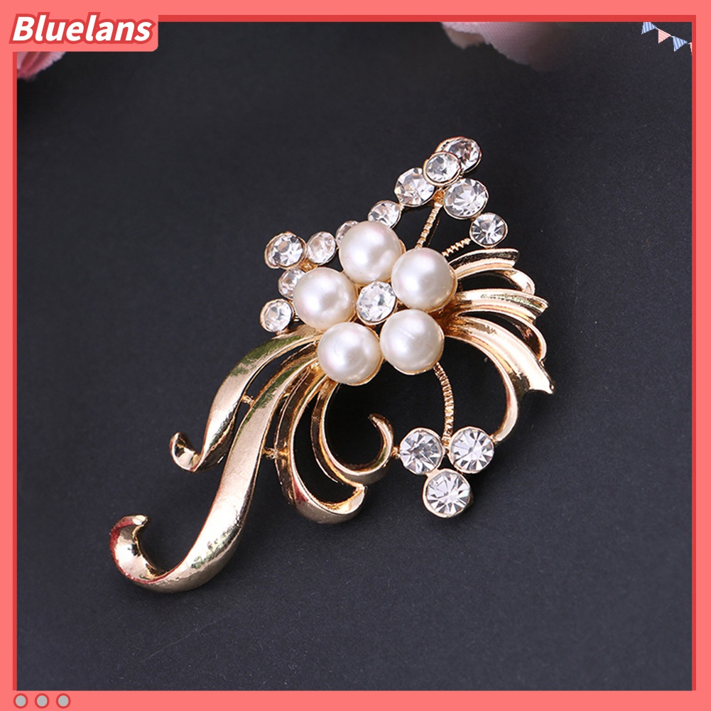 Bros Pin Bentuk Merak Aksen Mutiara Berlian Imitasi Untuk Wanita