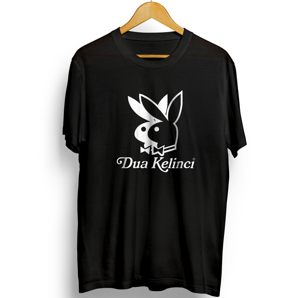 Kaos Baju Distro Pria Cowo  Keren Original  Murah Berkualitas Plesetan Dua Kelinci Playboy