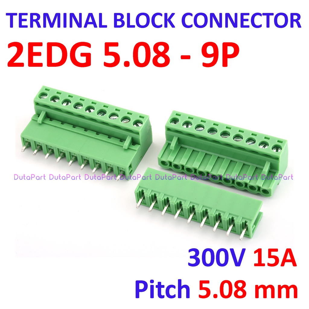 2EDG 5.08 9P 9 Pin Lurus Terminal Block Connector 5.08mm Male Female