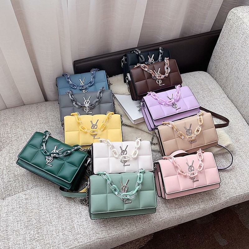 TAS SELEMPANG WANITA YSL BROWN HANDLE RANTAI