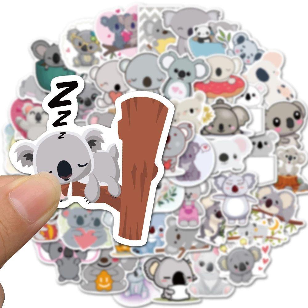 Lanfy Cute Koala Sticker Decals Kawaii Hewan Stiker Dekorasi Koper Skateboard Ponsel DIY Scrapbooking