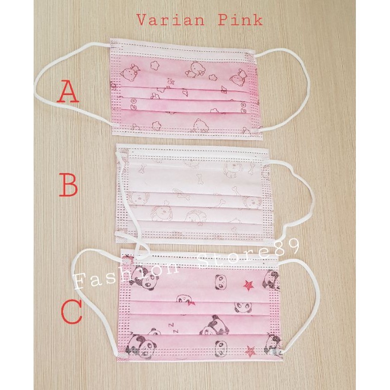 Ready siap kirim masker anak 3ply karakter 1box isi 50pcs