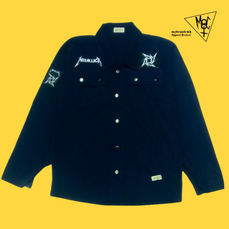 Biru Navy Dongker Trucker coach Jacket jaket semi parka Metallica suicidal tendencies